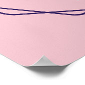 Pink Peonies Lila GeometricFrame Wedding Willkomme Poster (Ecke)