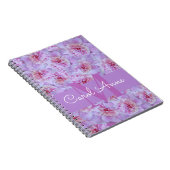 Pink Peonies Lila Monogram Spiral Foto Notebook Notizblock (Rechte Seite)