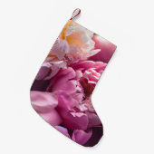 Pink Peonies: Luxuriöse florale Kunst. Kleiner Weihnachtsstrumpf (Vorderansicht (hängend))