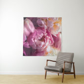 Pink Peonies: Luxuriöse florale Kunst. Wandteppich (Beispiel (Horizontal))