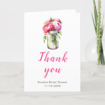 Pink Peonies Mason Jar Brautparty