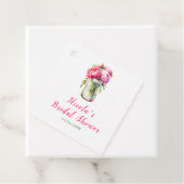 Pink Peonies Mason Jar Brautparty Geschenkanhänger (Beispiel)