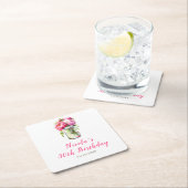 Pink Peonies Mason Jar Geburtstag Rechteckiger Pappuntersetzer (Vor Ort)