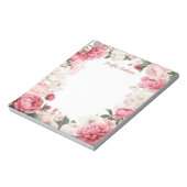 Pink Peonies Moderne Blumenwelt Notizblock (Rotiert)