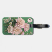 Pink Peonies Monogram Name Personalized Gepäckanhänger (Rückseite horizontal)
