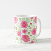 PInk Peonies-Muster Kaffeetasse (VorderseiteRechts)