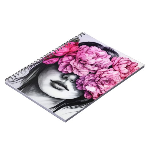 Pink Peonies | Notebook-Journal Notizblock (Linke Seite)