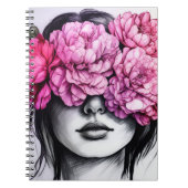 Pink Peonies | Notebook-Journal Notizblock (Vorderseite)