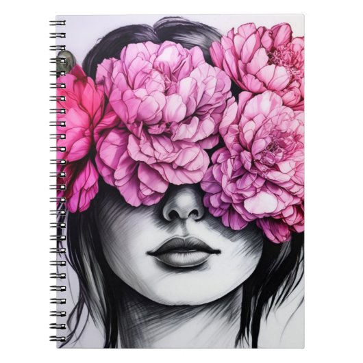 Pink Peonies | Notebook-Journal Notizblock (Vorderseite)