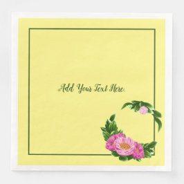 Pink Peonies Paper Napkin Serviette