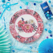 Pink Peonies Paper Plate Pappteller (Party)