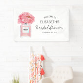 Pink Peonies Parfüm Brautparty Willkommen Banner (Insitu)