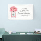 Pink Peonies Parfüm Brautparty Willkommen Banner (Messeveranstaltung)