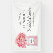 Pink Peonies Parfüm Brautparty Willkommen Banner (Vertikal)