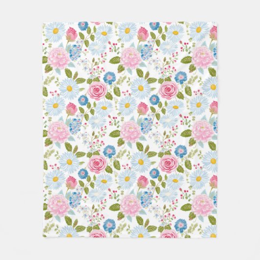 Pink Peonies Pattern  Fleecedecke (Vorderseite)