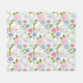 Pink Peonies Pattern  Fleecedecke (Vorderseite (Horizontal))