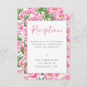Pink Peonies Pattern | Hochzeitsempfang Einladung (Vorne/Hinten)
