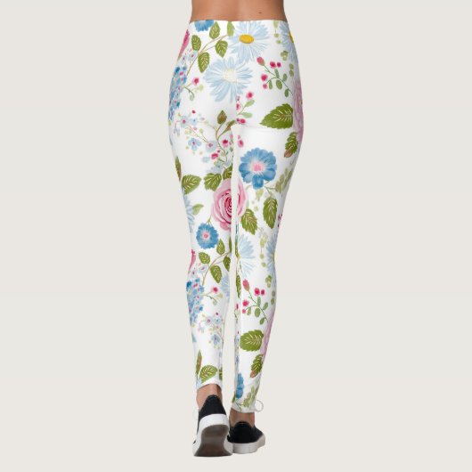Pink Peonies Pattern  Leggings (Rückseite)