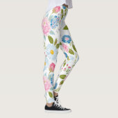 Pink Peonies Pattern Leggings (Rechts)
