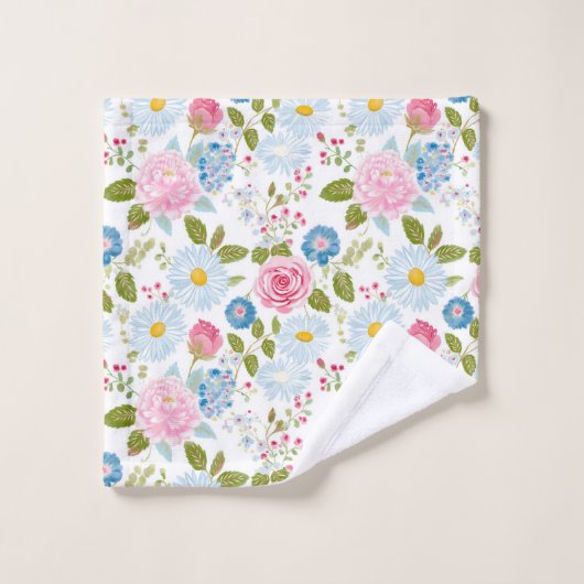 Pink Peonies Pattern Towel Badhandtuch Set (Waschlappen)