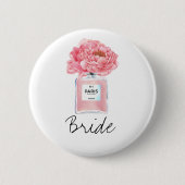 Pink Peonies & Perfume Bridge Button (Vorderseite)