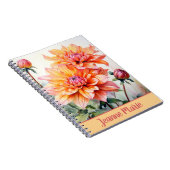 Pink Peonies Personalisiert Whimsical Floral Notizblock (Rechte Seite)