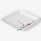 Pink Peonies Personalisiertes Script-Brautparty Pappteller (Gewinkelt)