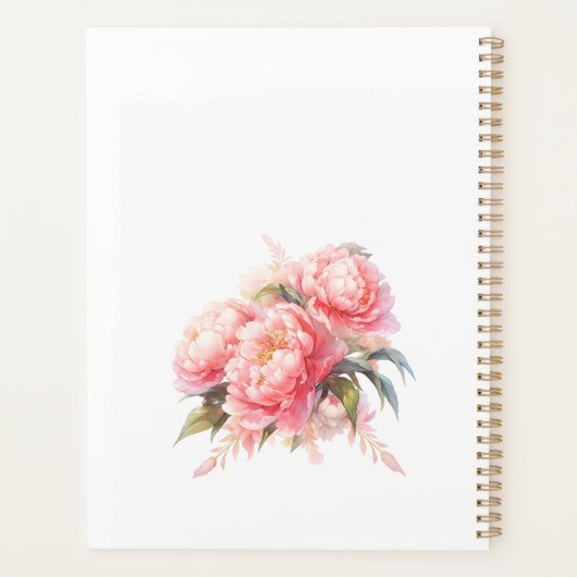 Pink Peonies Planner Planer (Rückseite)