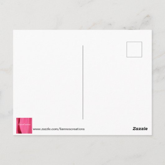 PINK PEONIES POSTCARD POSTKARTE (Rückseite)