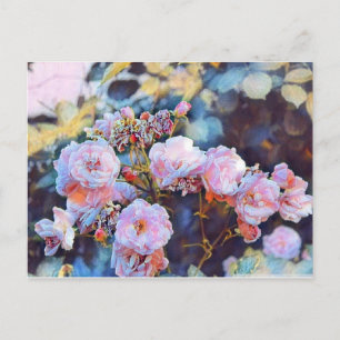 PINK PEONIES POSTCARD POSTKARTE