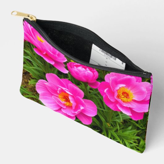 Pink Peonies Pouch Zubehörtasche (Offen)