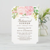 Pink Peonies Probe Dinner Einladungen (Stehend Vorderseite)