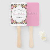 Pink Peonies Rokoko Frame Wedding Fächer (Vorne und Hinten)