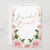 Pink Peonies Rose Gold Bridal Brunch Brunch Dusche Einladung (Rückseite)