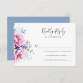 Pink Peonies | RSVP-Karte für Aquarellblumen RSVP Karte (Vorne/Hinten)