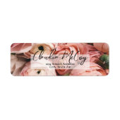 Pink Peonies Rücksendeadresse (Vorne)