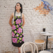 Pink Peonies Schwarzer Hintergrund Schürze