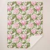 Pink Peonies Sherpadecke (Vorderseite)