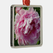 Pink Peonies Silbernes Ornament (Rechts)