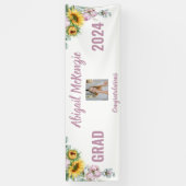 Pink Peonies Sonnenblumen Foto Abschluss Banner (Vertikal)