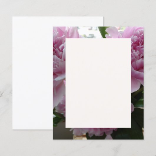 Pink Peonies Stationery Sheet (Vorne/Hinten)