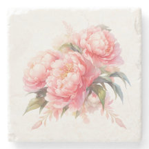 Pink Peonies Stone Untersetzer