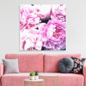 Pink Peonies Stretched Canvas Print Leinwanddruck (Insitu (Wohnzimmer))