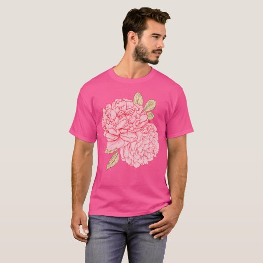 Pink Peonies T-Shirt (Vorne ganz)