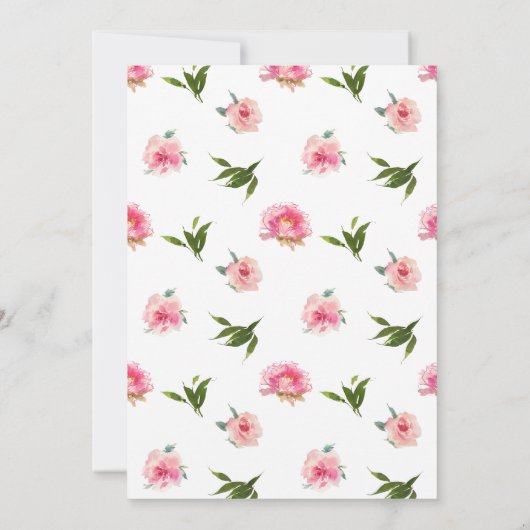 Pink Peonies Tabelle sieben Tischnummern (Rückseite)