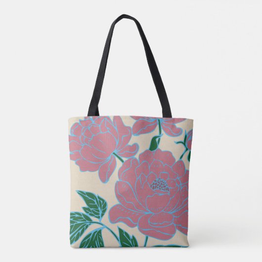 Pink Peonies Tasche (Rückseite)