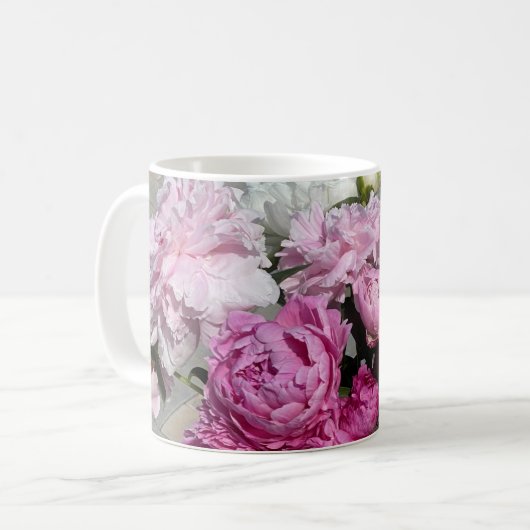 Pink Peonies Tasse (Vorderseite Links)