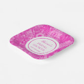 Pink Peonies Toile Brautparty Pappteller (Gewinkelt)