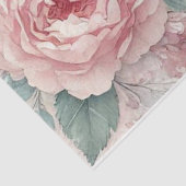 Pink Peonies und Blumen auf rosa, weiße Spitzen Seidenpapier (Ausschnitt)