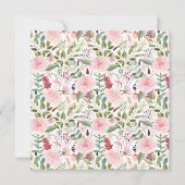 Pink Peonies und Eukalyptus Wasserfarbene Blüten Einladung (Rückseite)